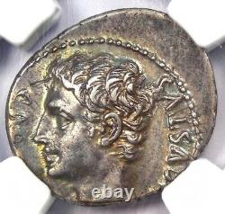 Augustus AR Denarius Silver Octavian Coin 27 BC 14 AD NGC Choice XF (EF)