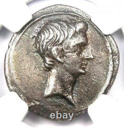 Augustus Octavian AR Denarius Roman Coin 30-29 BC Certified NGC Choice XF (EF)