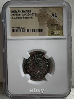 Aurelian Silver Roman 270-275 AD -Certified NGC Coin Bi Double Denarius AU AU-55