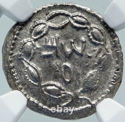 BAR KOKHBA Authentic Ancient Jewish War vs Romans Silver Jewish Coin NGC i86045