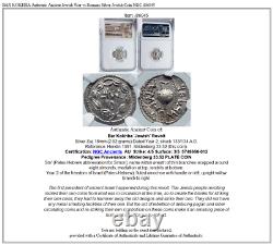 BAR KOKHBA Authentic Ancient Jewish War vs Romans Silver Jewish Coin NGC i86045