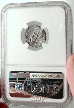 BRUTUS Assassin of JULIUS CAESAR Rare 42BC Ancient Silver Roman Coin NGC i68163