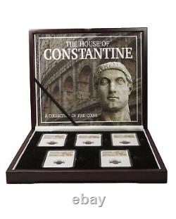 Boxed Collection 5 ANCIENT ROMAN EMPIRE COINS (CONSTANTINE) All Graded NGC VF