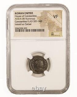 Boxed Collection 5 ANCIENT ROMAN EMPIRE COINS (CONSTANTINE) All Graded NGC VF