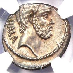 Brutus AR Denarius Silver Roman Coin 54 BC Certified NGC AU Rare