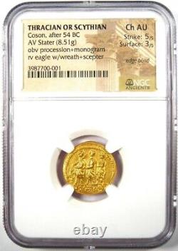 Brutus Coson Gold AV Stater Roman Coin 54 BC Certified NGC Choice AU