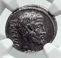 Brutus Julius Caesar Assassin Ancestors Roman Republic Silver Coin NGC i81701