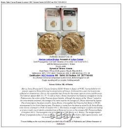 Brutus Julius Caesar Roman Assassin 44BC Ancient Greek GOLD Coin NGC MS i68143
