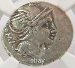 C. 109/8 Bc Silver Roman Republic L. Flaminius Chilo Denarius Coin Ngc Very Fine