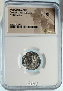 CARACALLA Authentic Ancient 209AD Genuine Silver Roman Coin VIRTUS NGC i83586