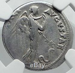 CLAUDIUS Very Rare DENARIUS Authentic Ancient 46AD Silver Roman Coin NGC i81778
