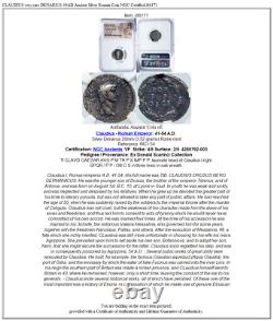 CLAUDIUS very rare DENARIUS 49AD Ancient Silver Roman Coin NGC Certified i86171