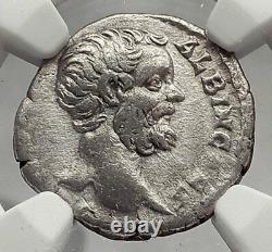 CLODIUS ALBINUS 194AD Authentic Ancient Silver Roman Coin ASCLEPIUS NGC i62060