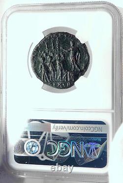 COMMODUS address to SOLDIERS RARE 186AD Rome Ancient Roman Coin NGC i82366