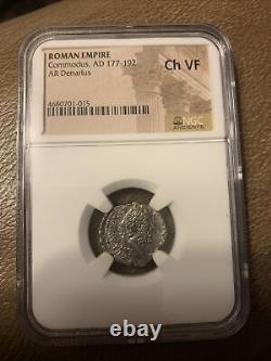 COMMODUS the GLADIATOR Emperor Ancient Silver 177-192AD Rome Roman Coin NGC ChVF