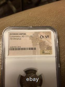 COMMODUS the GLADIATOR Emperor Ancient Silver 177-192AD Rome Roman Coin NGC ChVF