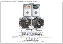 COMMODUS the GLADIATOR Emperor Authentic Ancient Silver Roman Coin NGC i82914