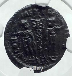 CONSTANS Authentic Ancient SOLDIERS w CHRISTIAN CHI-RHO Roman Coin NGC i78523
