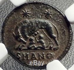 CONSTANTINE I the GREAT 330AD Romulus Remus WOLF Ancient Roman Coin NGC i69161