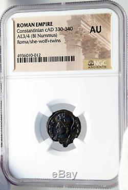 CONSTANTINE I the GREAT 330AD Romulus Remus WOLF Ancient Roman Coin NGC i82631