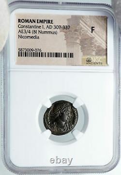 CONSTANTINE I the GREAT Authentic Ancient 333AD Roman Coin w SOLDIERS NGC i88748