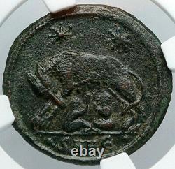CONSTANTINE I the GREAT Romulus Remus WOLF Rome Ancient Roman Coin NGC i88718
