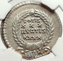 CONSTANTIUS II 355AD Sirmium Silver Siliqua Ancient Roman Coin Wreath NGC i68547