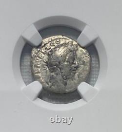 Commodus AD 177-192 Roman Empire AR Denarius Coin Graded NGC F