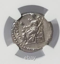 Commodus AD 177-192 Roman Empire AR Denarius Coin NGC Graded Choice Very Fine