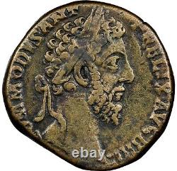 Commodus Ancient Roman Empire Bronze Sestertius Coin NGC Ch F Choice Fine 186 AD