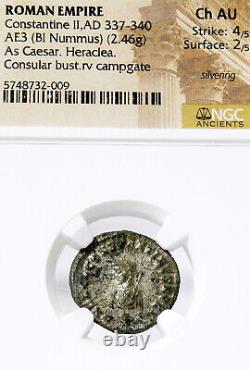 Constantine II NGC Choice AU son of the Great Heraklea mint Ancient Roman Coin