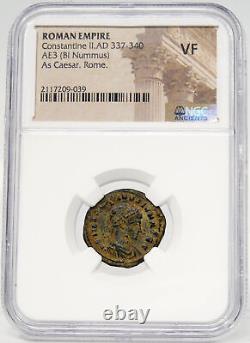 Constantine II son of the Great NGC Cert. VF. CAESARVM NOSTRORVM Æ3 Roman Coin