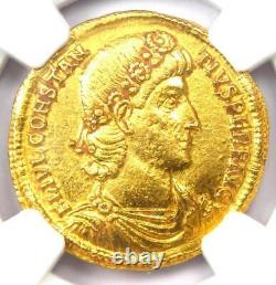 Constantius II AV Solidus Gold Roman Coin 337-361 AD Certified NGC Choice AU