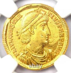 Constantius II AV Solidus Gold Roman Coin 337-361 AD NGC MS (UNC) 5/5 Strike