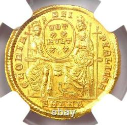 Constantius II AV Solidus Gold Roman Coin 337-361 AD NGC MS (UNC) 5/5 Strike