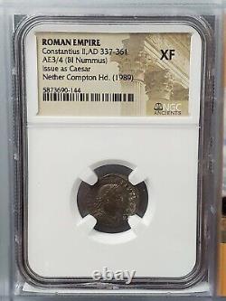 Constantius II Cesar 337-361 ROMAN EMPIRE BI Nummus NGC XF Ancient Rome Coin