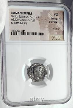 DIDIUS JULIANUS Very Rare Authentic Ancient 193AD Silver Roman Coin NGC i81822