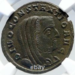 DIVUS CONSTANTIUS I Chlorus Memorial Altar Ancient 305AD Roman Coin NGC i82602