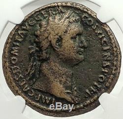 DOMITIAN GERMANIA Germany CAPTA Ancient 85AD Rome SESTERTIUS Roman Coin NGC