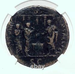 DOMITIAN at TEMPLE Saecular Games Authentic Ancient 88AD Roman Coin NGC i81421