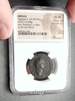 DOMITIAN with Judaea Herodian King AGRIPPA II 85AD Ancient Roman Coin NGC i66647
