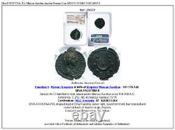 Diva FAUSTINA II Jr Marcus Aurelius Ancient Roman Coin MOON STARS NGC i86950