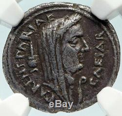 Divus JULIUS CAESAR Portrait 44BC Rome Ancient Silver Roman Coin NGC i84271