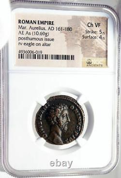 Divus MARCUS AURELIUS Authentic Ancient 180AD Roman Coin EAGLE NGC i82715