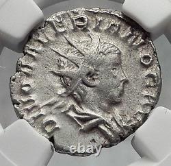 Divus VALERIAN II on Eagle CONSECRATIO Ancient Silver Roman Coin NGC i60084