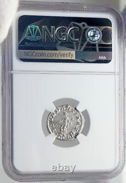 ELAGABALUS Authentic ANcient 220AD Silver Roman Coin w ABUNDANTIA NGC i82911