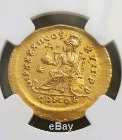 Eastern Roman Empire Theodosius II NGC MS 5/3 Ancient Gold Coin