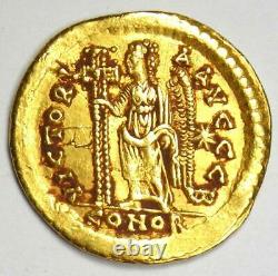 Eastern Roman Marcian AV Solidus Gold Coin 450-457 AD. NGC XF (Certificate)