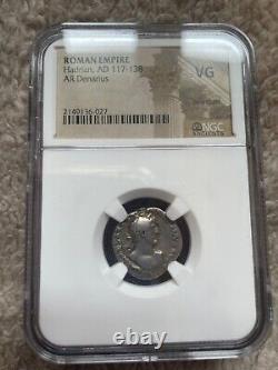 Emperor Hadrian AR Denarius, AD 117-138 Coin, NGC Certified