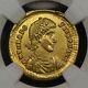 Emperor Theodosius I Gold Av Solidus 379-395 Ad, Ancient Roman Gold Coin, Ngc Au